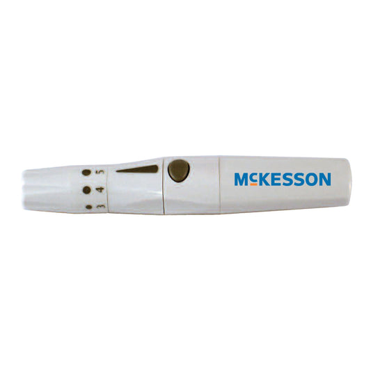 McKesson Push Button Activation Lancing Device for Fingers, Multiple Depths