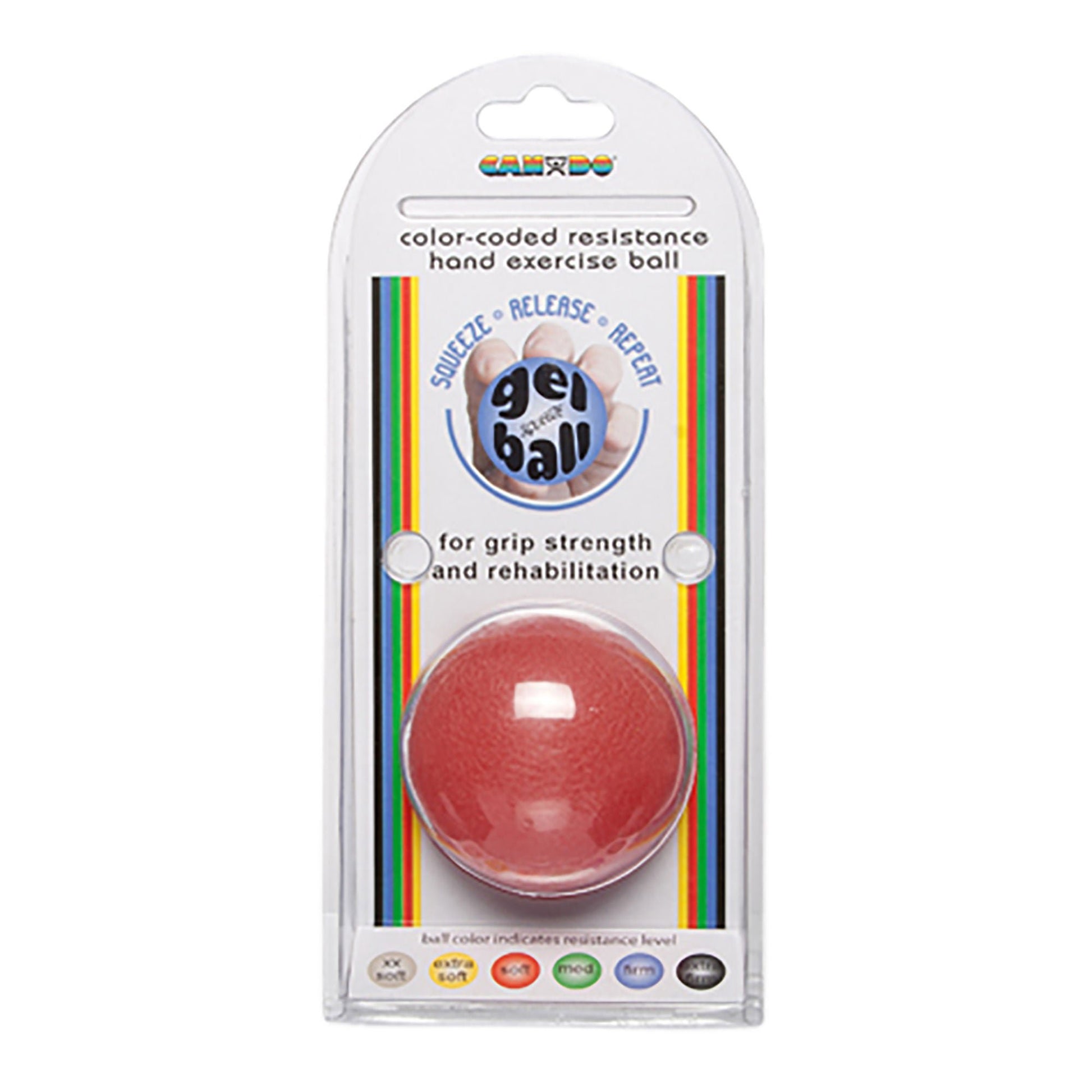 CanDo® Standard Circular Gel Squeeze Ball, Red, Light