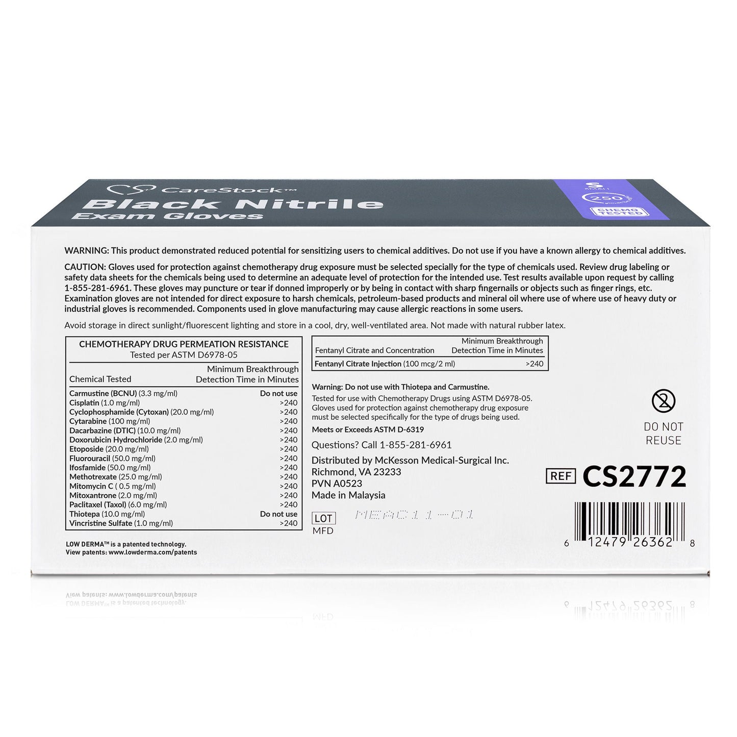 CareStock™ Nitrile Exam Glove, Small, Black