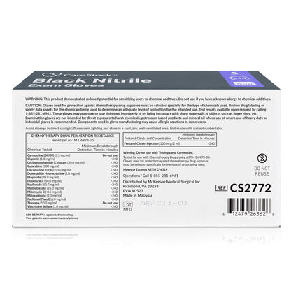CareStock™ Nitrile Exam Glove, Small, Black