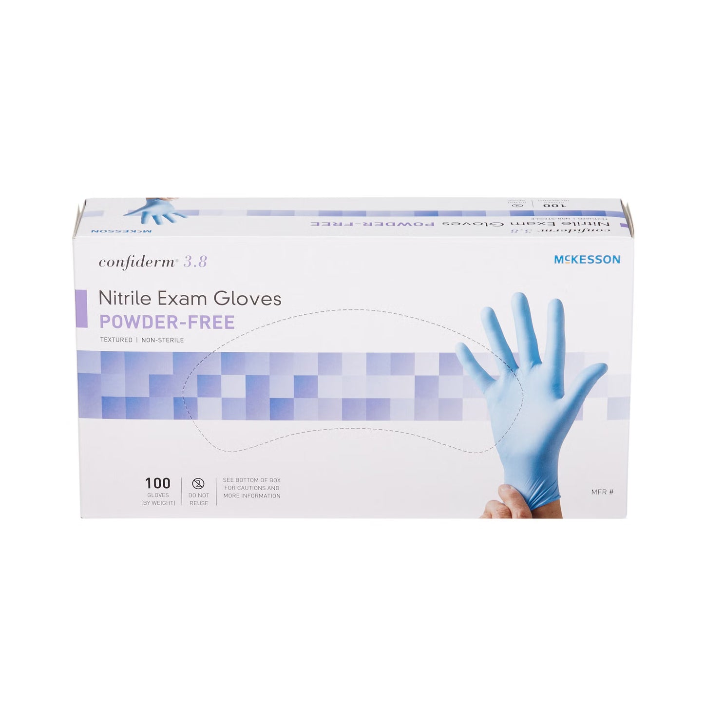 McKesson Confiderm® 3.8 Nitrile Exam Glove, Large, Blue
