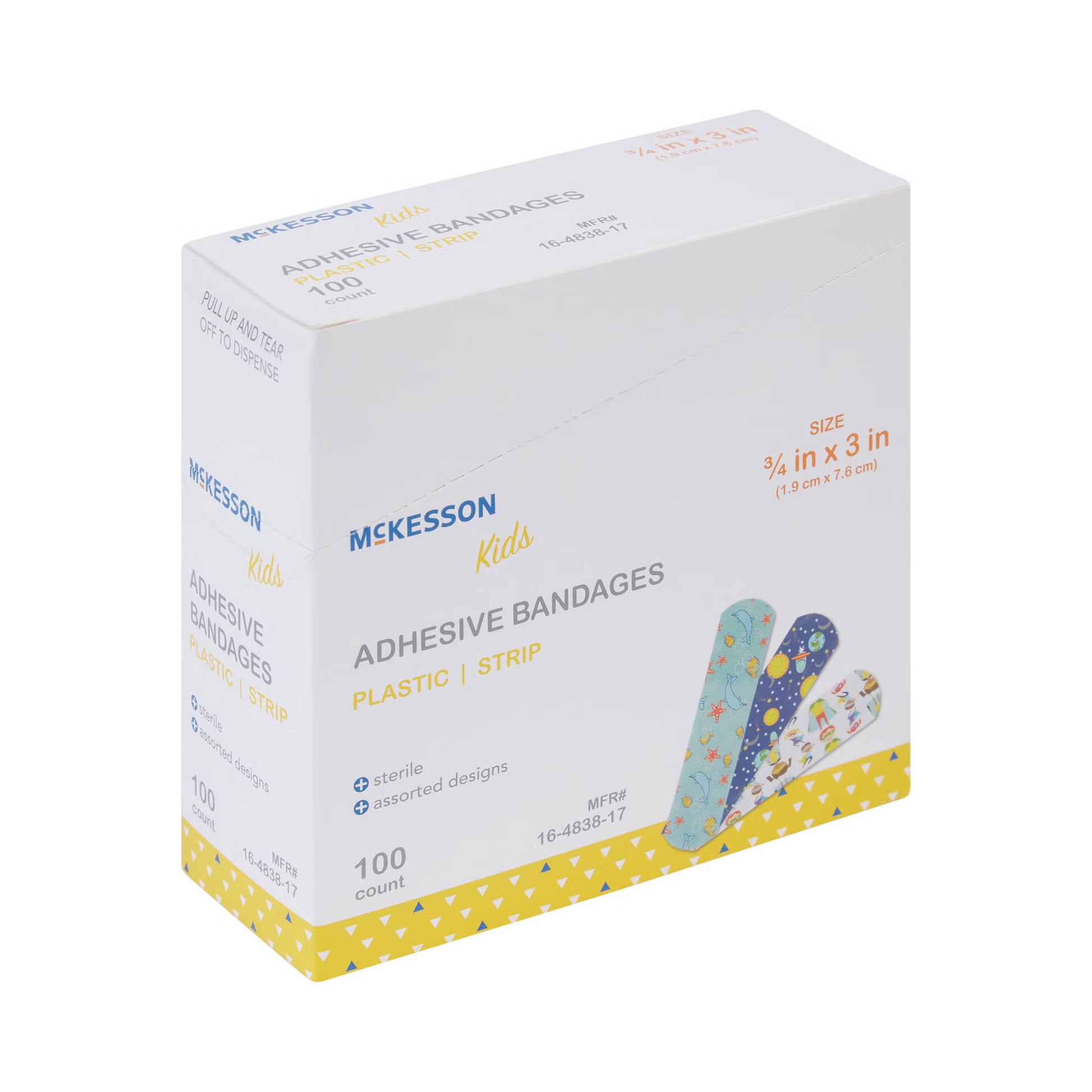 McKesson Kids™ Kid Design (Assorted Prints) Adhesive Strip, 3/4 x 3 Inch