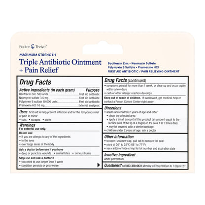 Foster & Thrive™ Maximum Strength Triple Antibiotic + Pain Relief Ointment