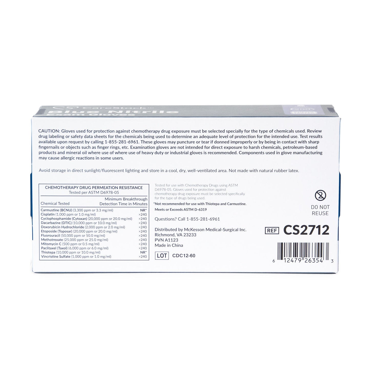 CareStock™ Nitrile Exam Glove, Small, Blue