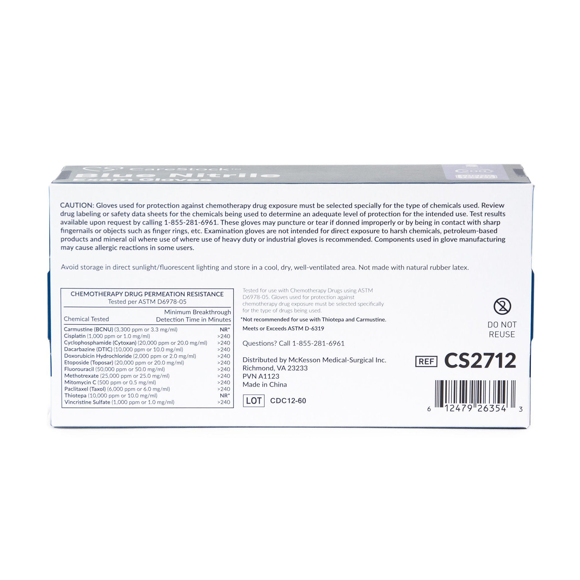 CareStock™ Nitrile Exam Glove, Small, Blue
