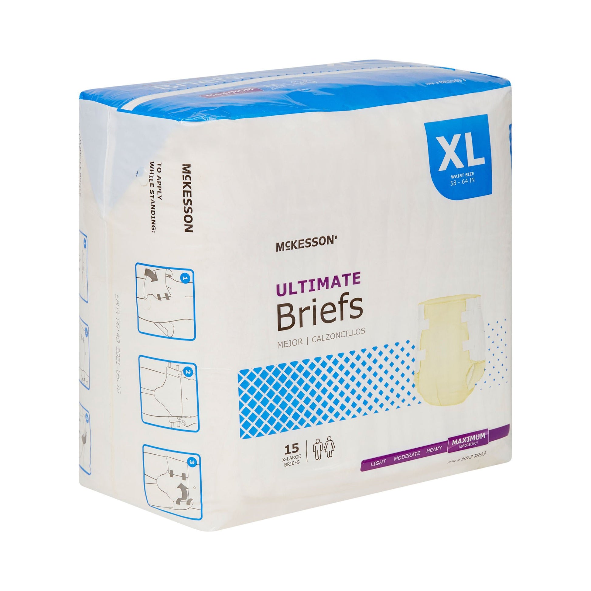 McKesson Ultimate Heavy Absorbency Incontinence Brief, Extra Large