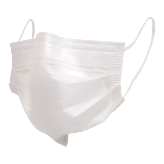 McKesson Procedure Mask, Pleated with Earloops, One Size Fits Most, White