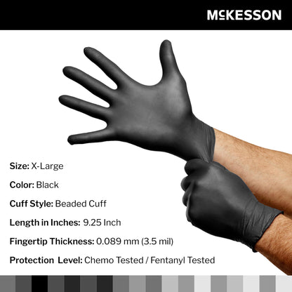 McKesson Confiderm® LDC Nitrile Exam Glove, Extra Large, Black