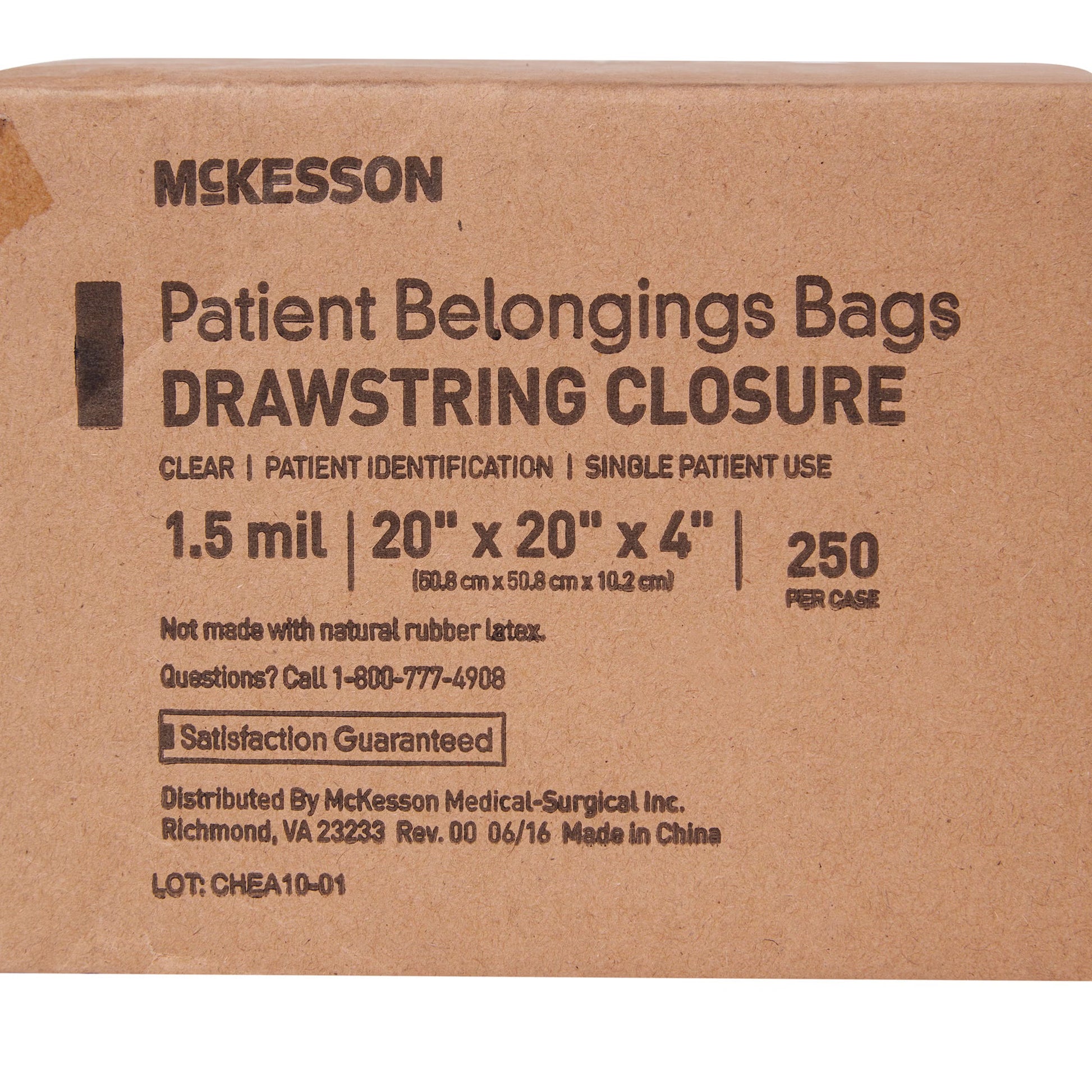 McKesson Patient Belongings Bag, White