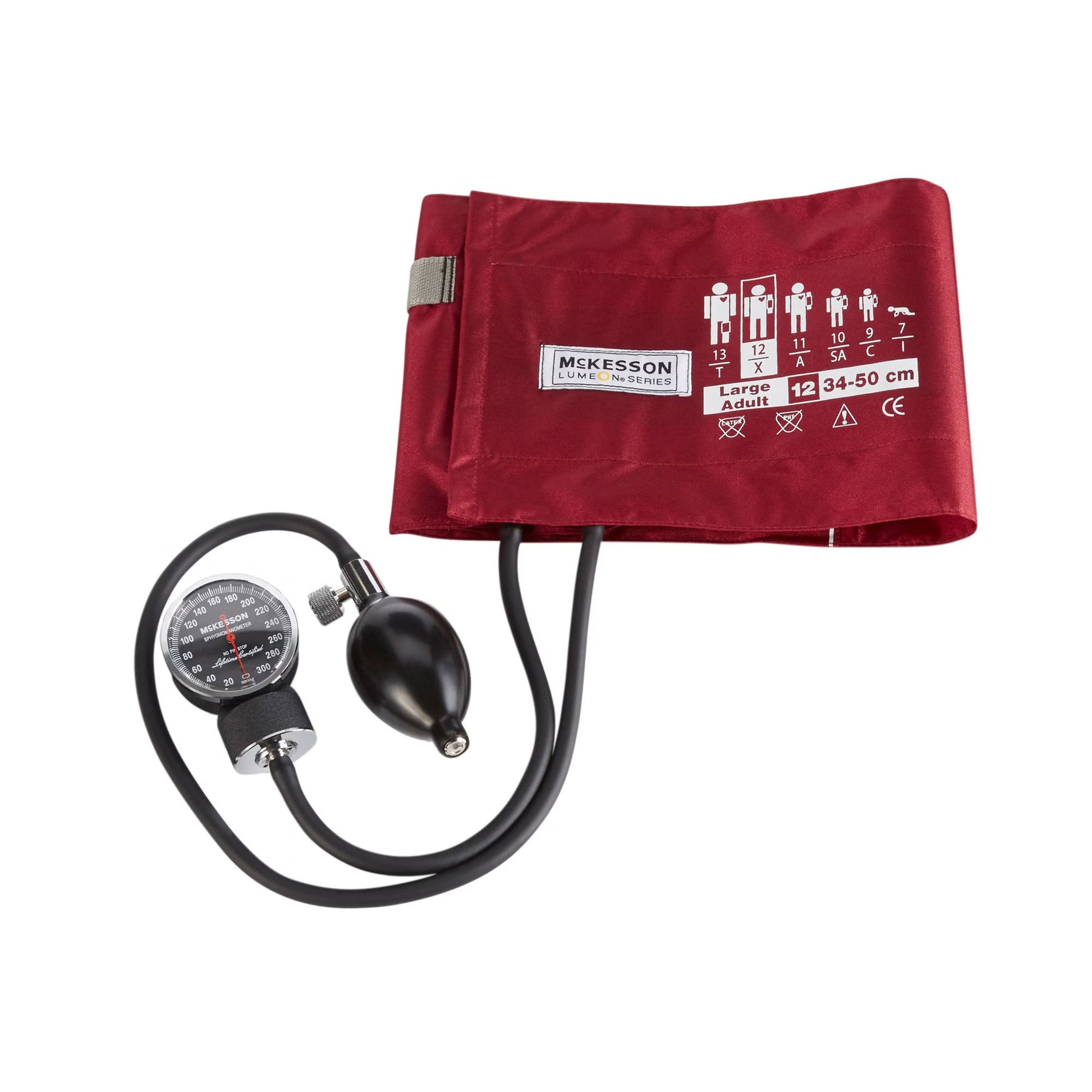 McKesson Lumeon Aneroid Sphygmomanometer with Large Cuff, 2-Tube, Pocket-Size