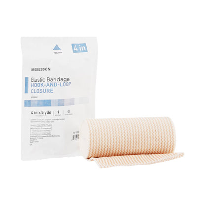 McKesson hook-and-loop closure Elastic Bandage, 4 Inch x 5 Yard