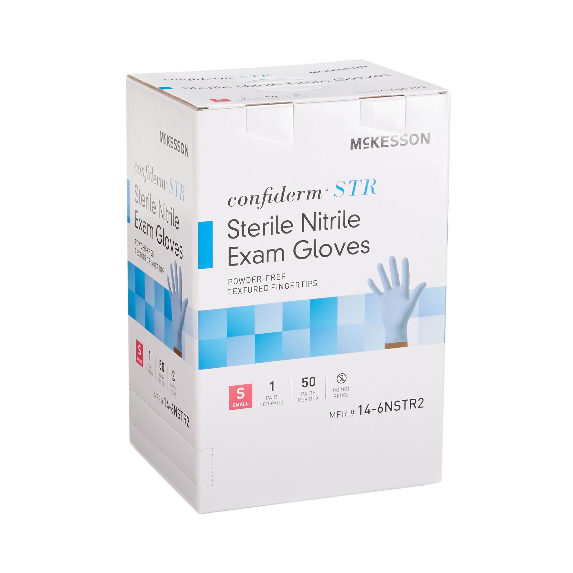 McKesson Confiderm® STR Nitrile Exam Glove, Small, Blue