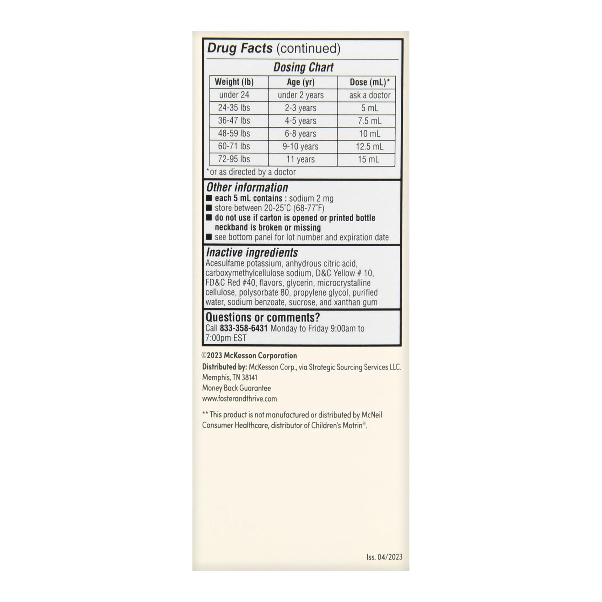 Foster & Thrive™ Children's Ibuprofen Oral Suspension Original Berry, 4 ounces