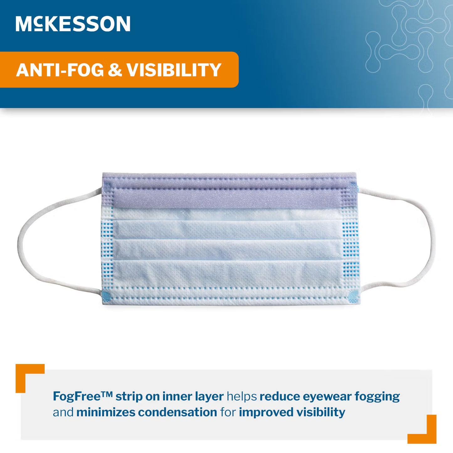 Procedure Mask McKesson Anti-fog Foam ASTM Level 3 Earloops One Size Fits Most
