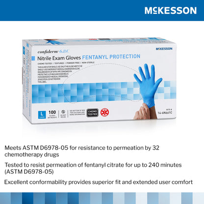McKesson Confiderm® 6.8C Nitrile Exam Glove, Large, Blue
