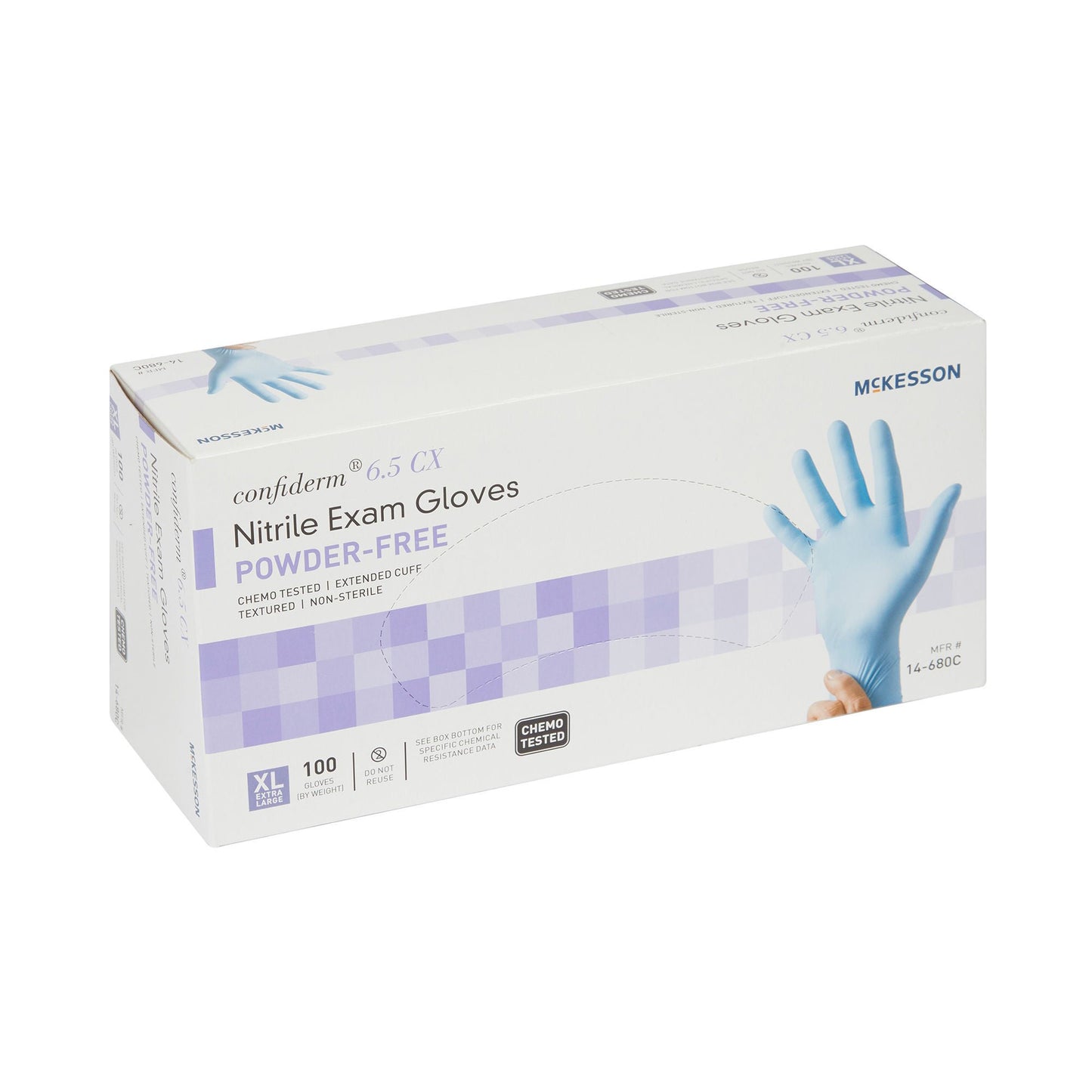 McKesson Confiderm® 6.5CX Nitrile Extended Cuff Length Exam Glove, X-Large, Blue