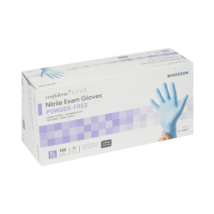 McKesson Confiderm® 6.5CX Nitrile Extended Cuff Length Exam Glove, X-Large, Blue