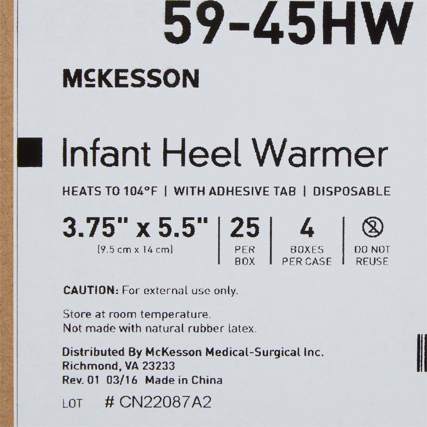 McKesson Infant Heel Warmer, 3.75 x 5.5 Inch