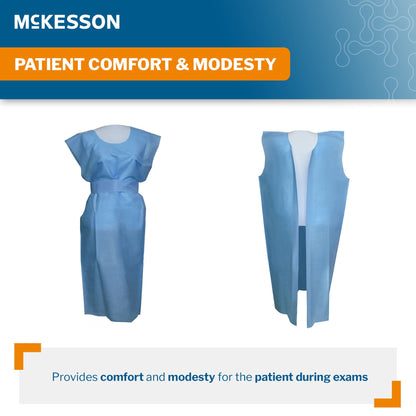 McKesson SMS Fluid Resistant Exam Gown, One Size Fits Most