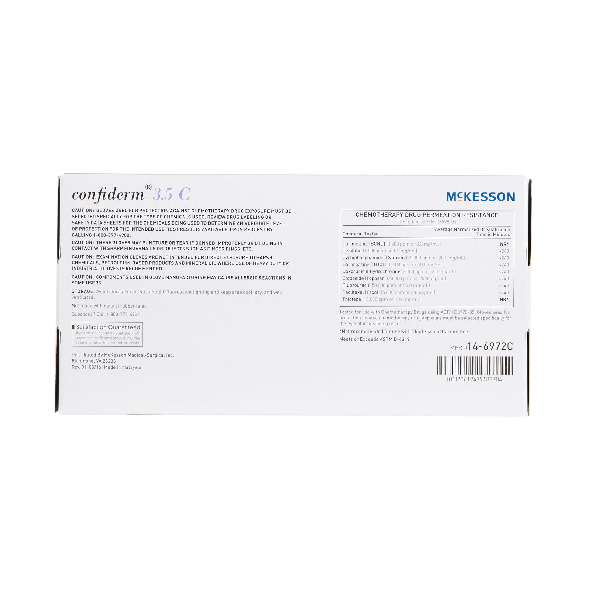 McKesson Confiderm® 3.5C Nitrile Exam Glove, Extra Small, Blue