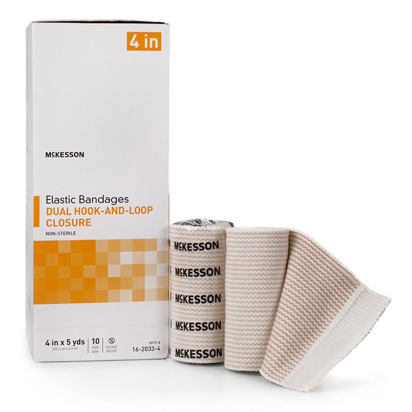 McKesson Double hook-and-loop closure Elastic Bandage, 4 Inch x 5 Yard