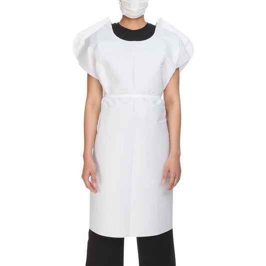 McKesson Patient Exam Gown, One Size Fits Most, White