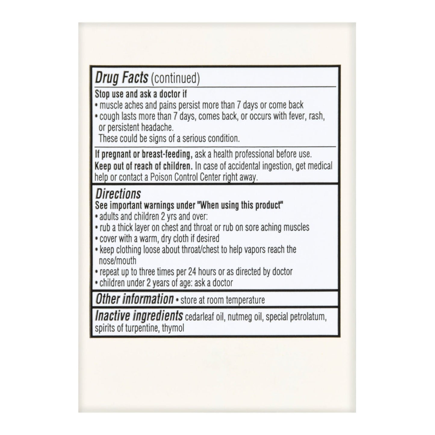 Foster & Thrive™ Chest Rub 2.6% Menthol 1.2% Eucalyptus Oil 4.8% Camphor