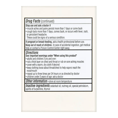 Foster & Thrive™ Chest Rub 2.6% Menthol 1.2% Eucalyptus Oil 4.8% Camphor
