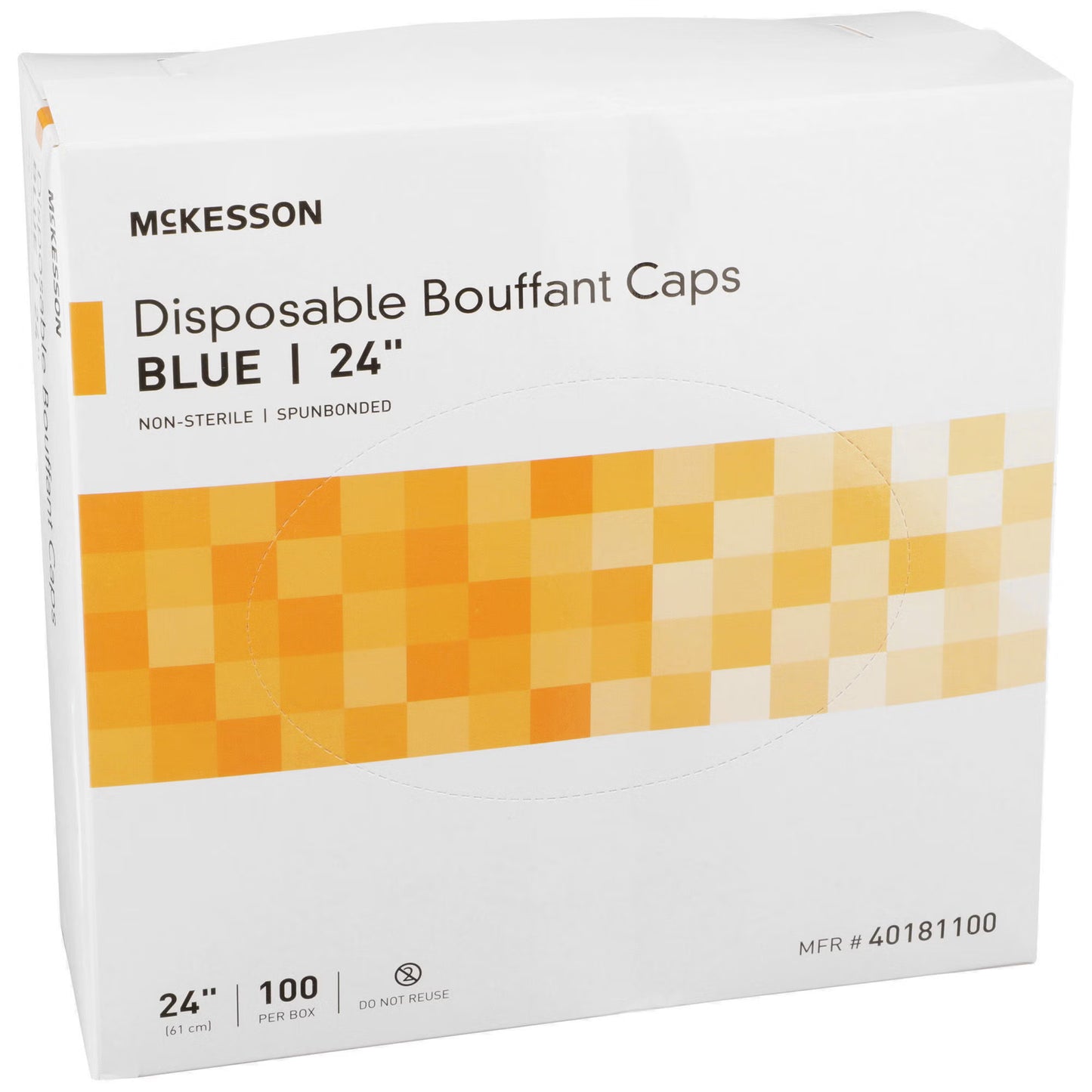 McKesson Disposable Bouffant Surgical Caps, Blue, Elastic Closure, X-Large, 24"
