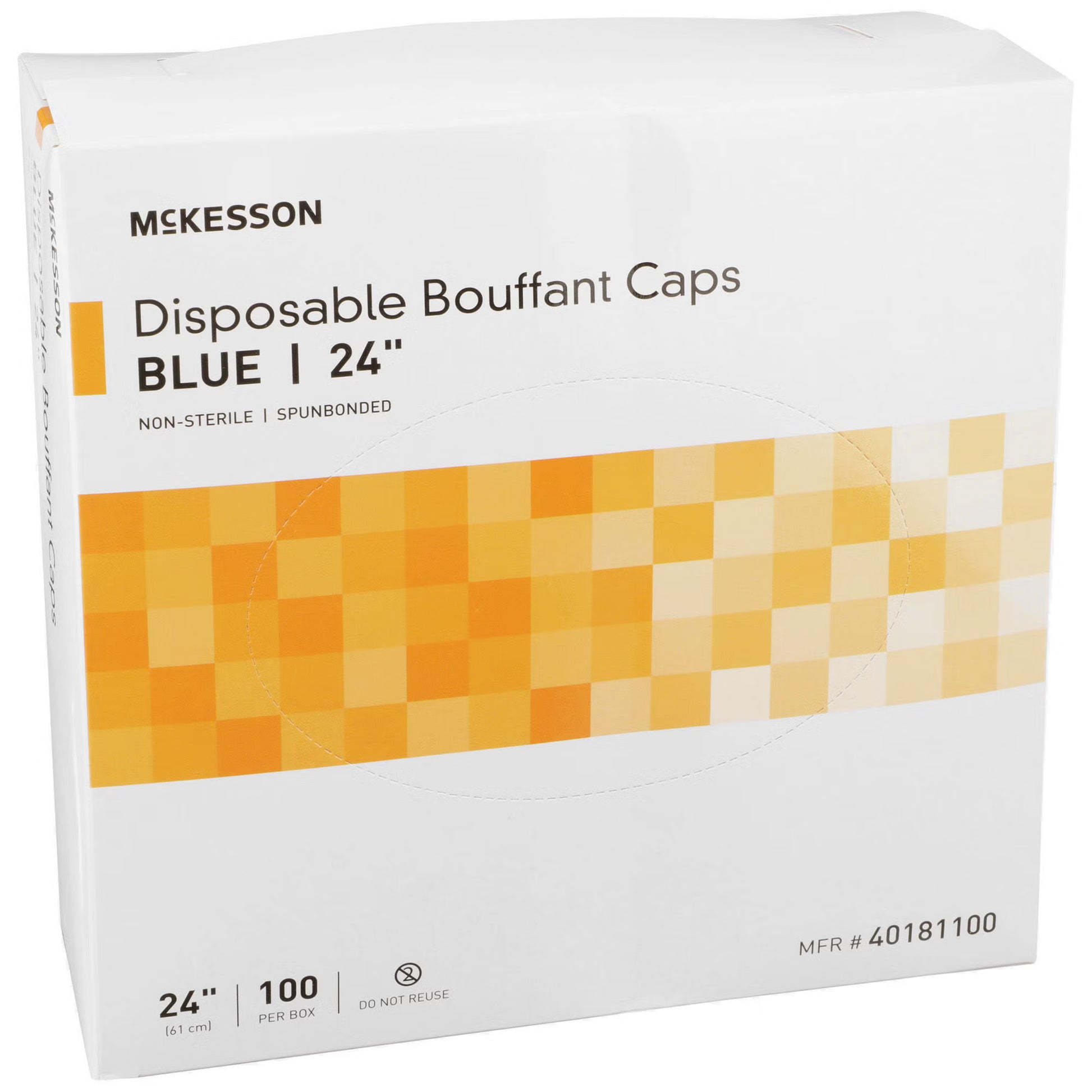 McKesson Disposable Bouffant Surgical Caps, Blue, Elastic Closure, X-Large, 24"