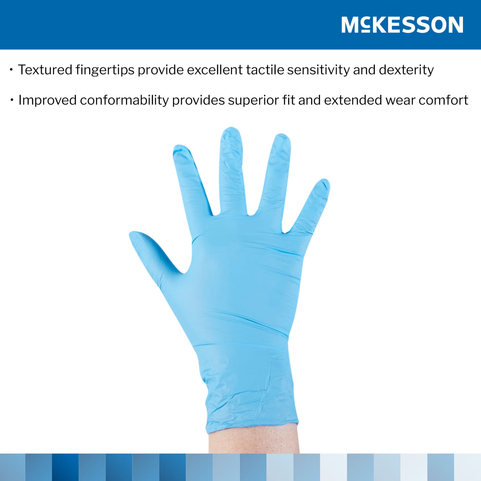 McKesson Confiderm® 3.8 Nitrile Exam Glove, Large, Blue