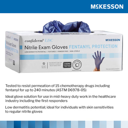 McKesson Confiderm® LDC Nitrile Exam Glove, Large, Blue