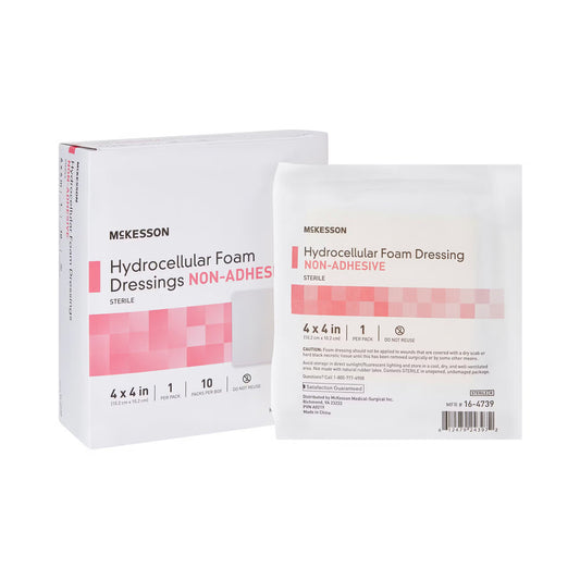 McKesson Nonadhesive without Border Foam Dressing, 4 x 4 Inch