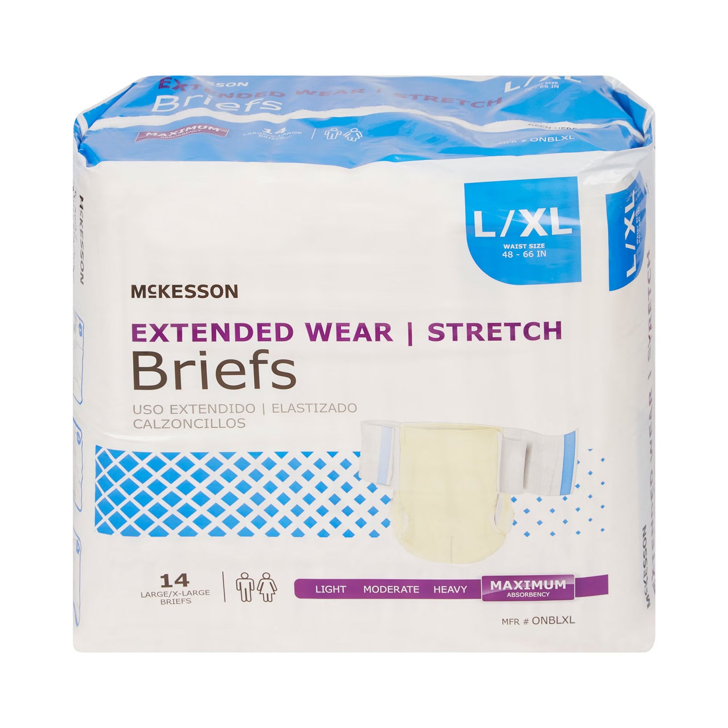 McKesson Extended Wear Maximum Absorbency Incontinence Brief, Large / X-Large