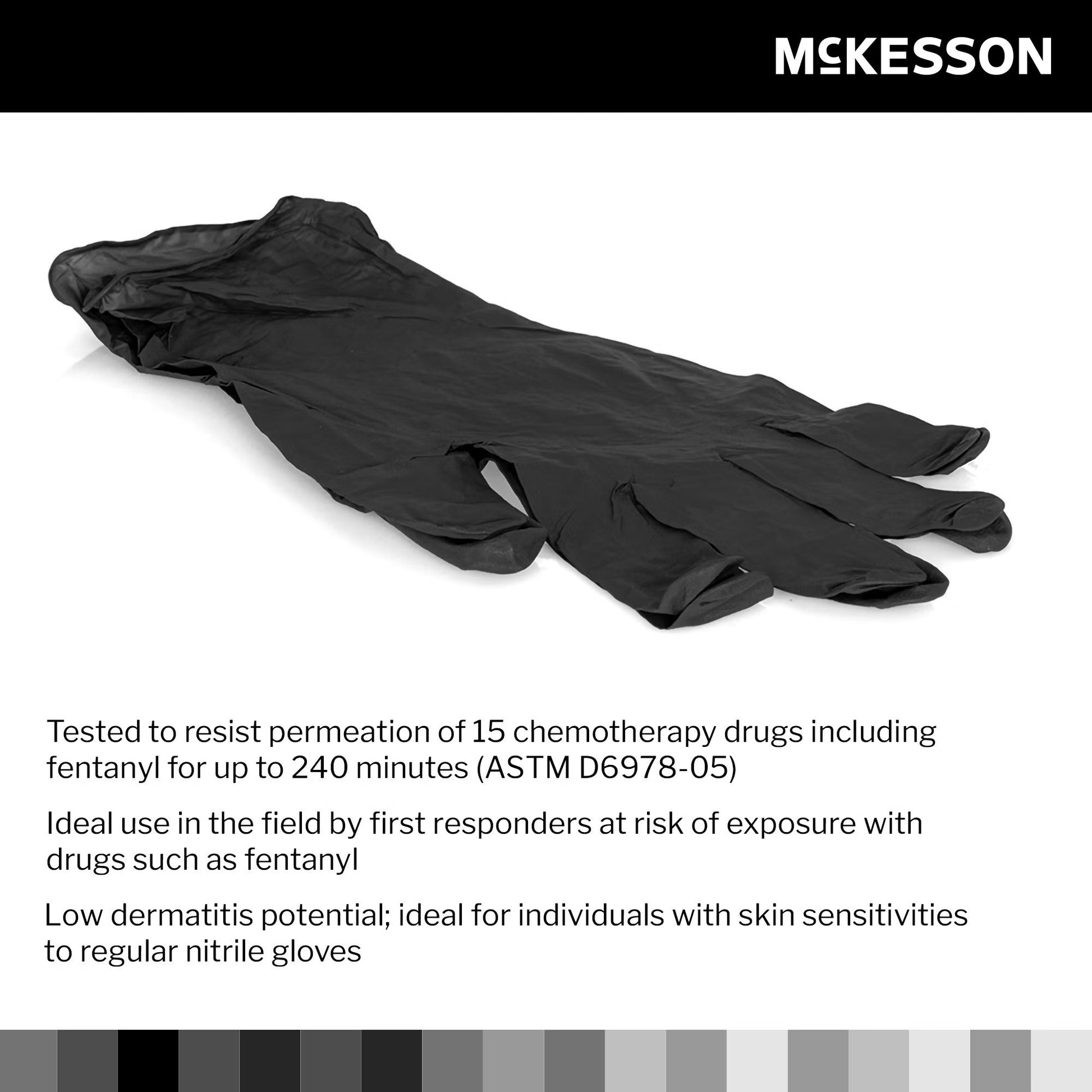 McKesson Confiderm® LDC Nitrile Exam Glove, Extra Large, Black