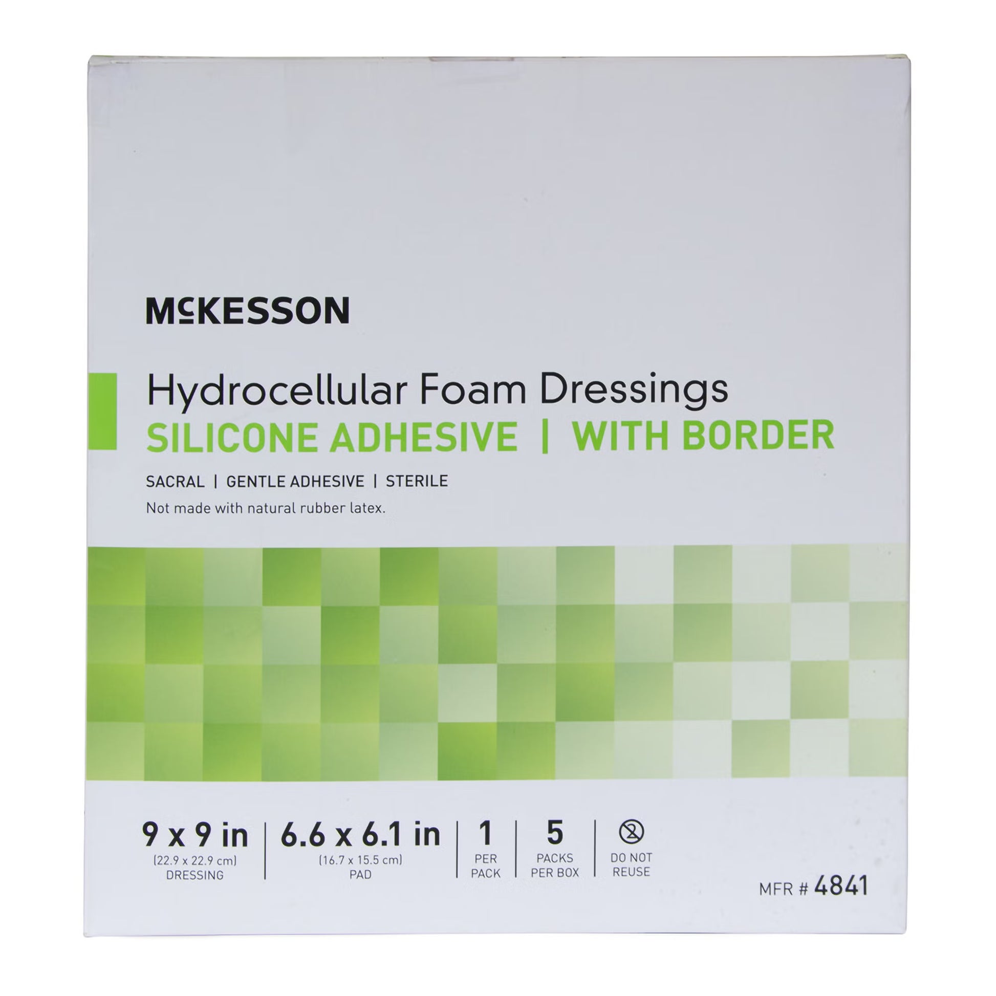 McKesson Hydrocellular Foam Dressing with Border Silicone Adhesive, Sacral