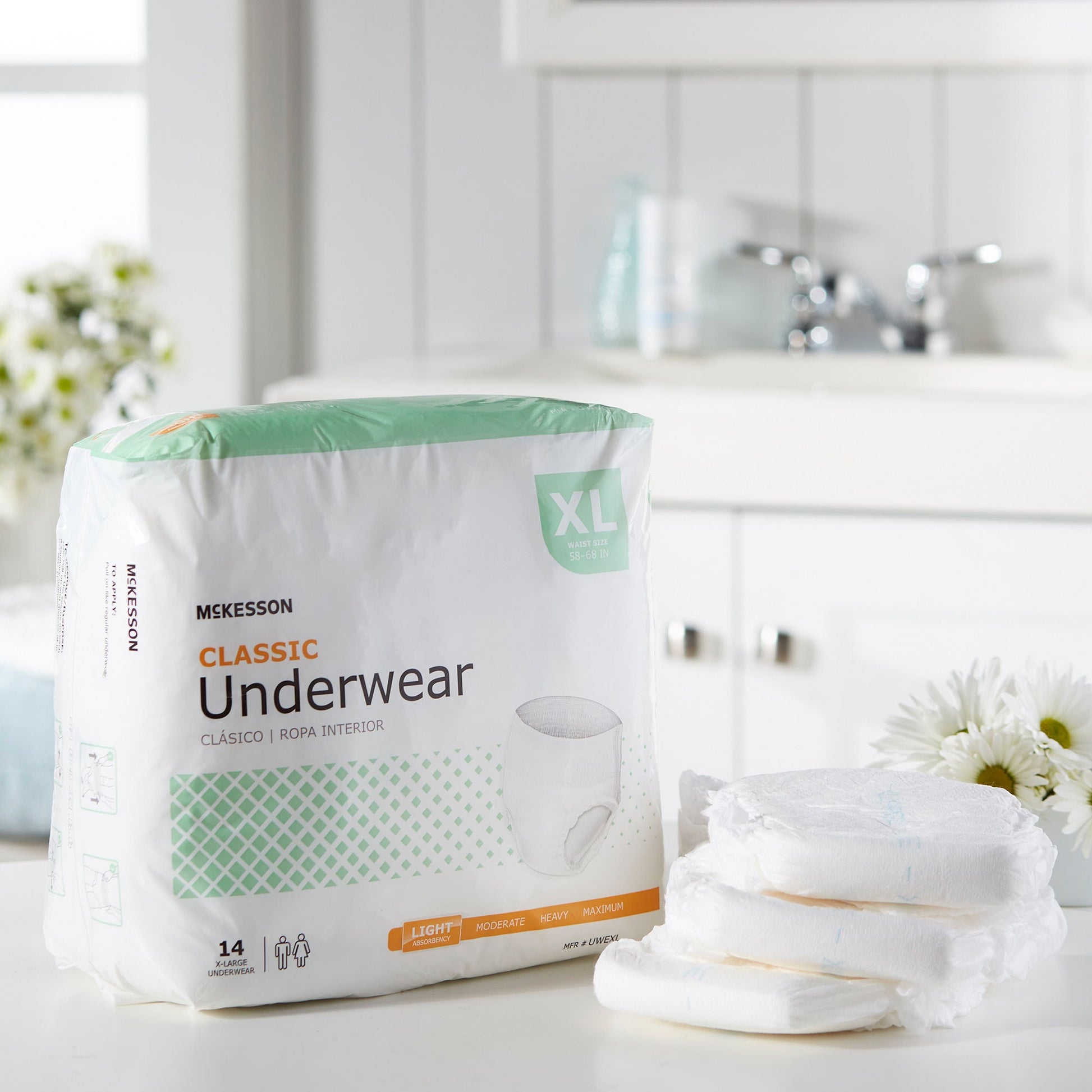 McKesson Classic Light Absorbency Incontinence Underwear, Extra Large