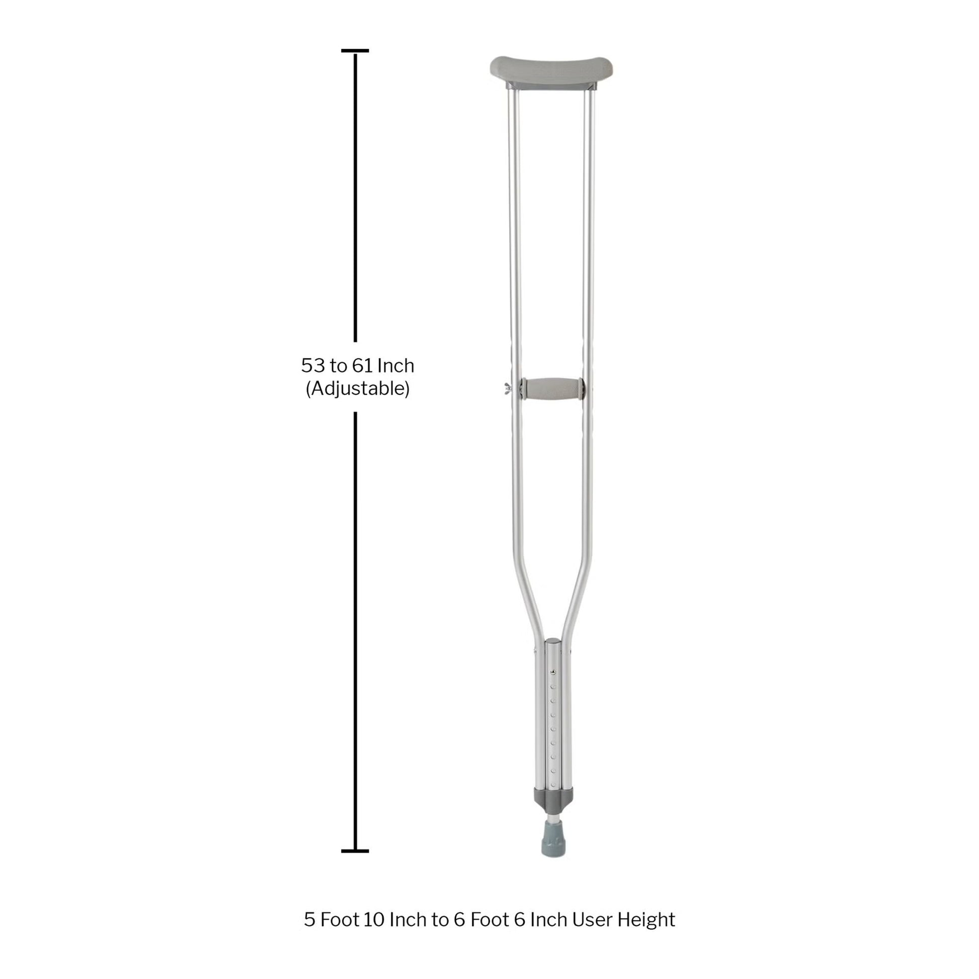 McKesson Underarm Crutches for Adults 5'10" – 6'6"
