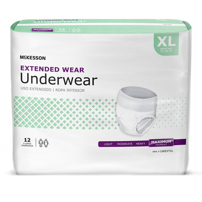 McKesson Extended Wear Maximum Absorbency Underwear, Extra Large