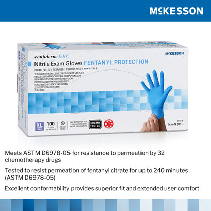 McKesson Confiderm® 6.8C Nitrile Exam Glove, X-Large, Blue
