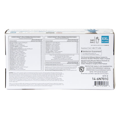 McKesson Confiderm® 6.8C Nitrile Exam Glove, 2X-Large, Blue