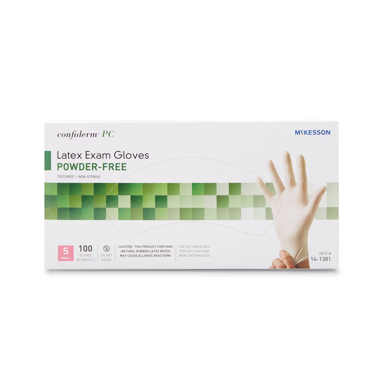 McKesson Confiderm® Latex Exam Glove, Small, Ivory