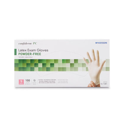 McKesson Confiderm® Latex Exam Glove, Small, Ivory