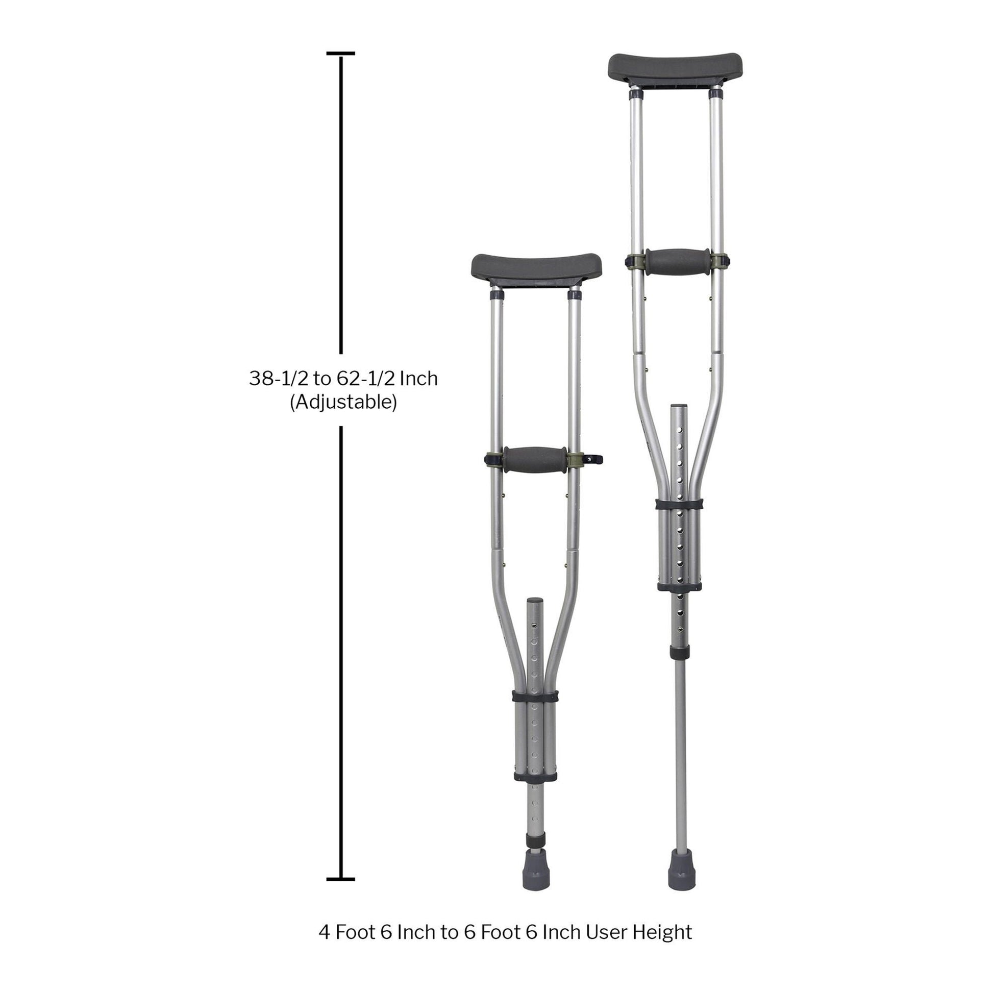 McKesson Underarm Crutches, 4'6" – 6'6"
