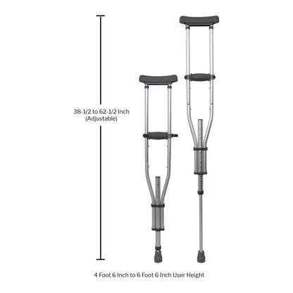 McKesson Underarm Crutches, 4'6" – 6'6"