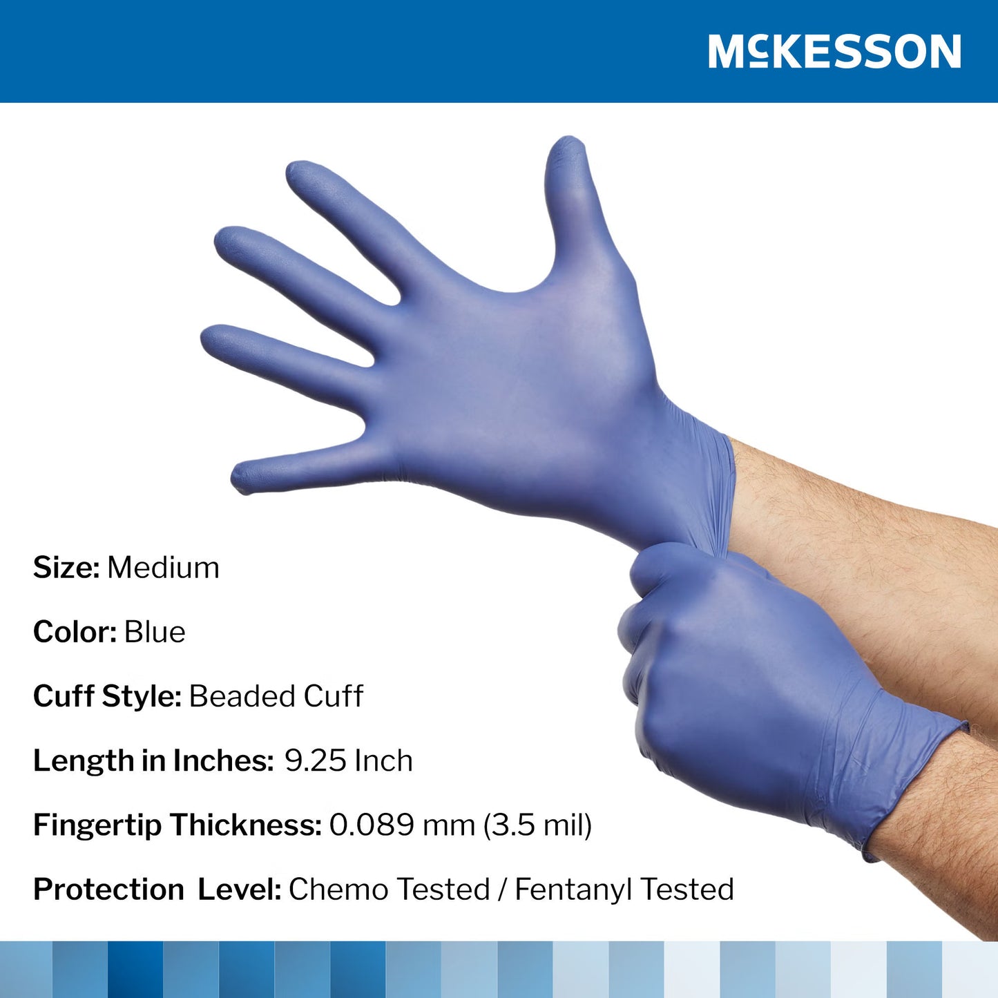 McKesson Confiderm® LDC Exam Glove, Medium, Blue