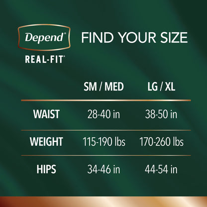 Depend® Real Fit® Underwear for Men, Large/X-Large