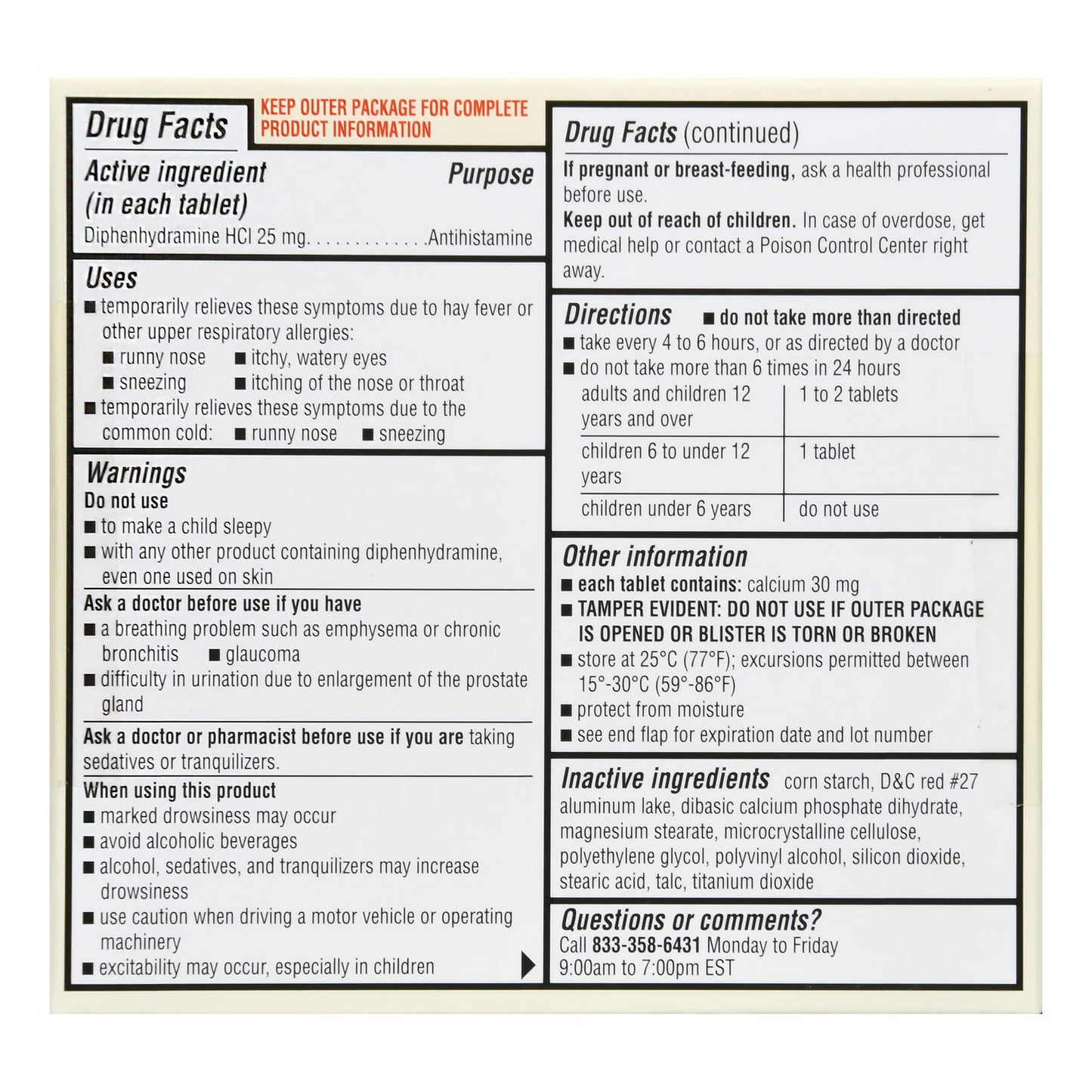 Foster & Thrive™ Allergy Relief Diphenhydramine HCl 25 mg Minitabs