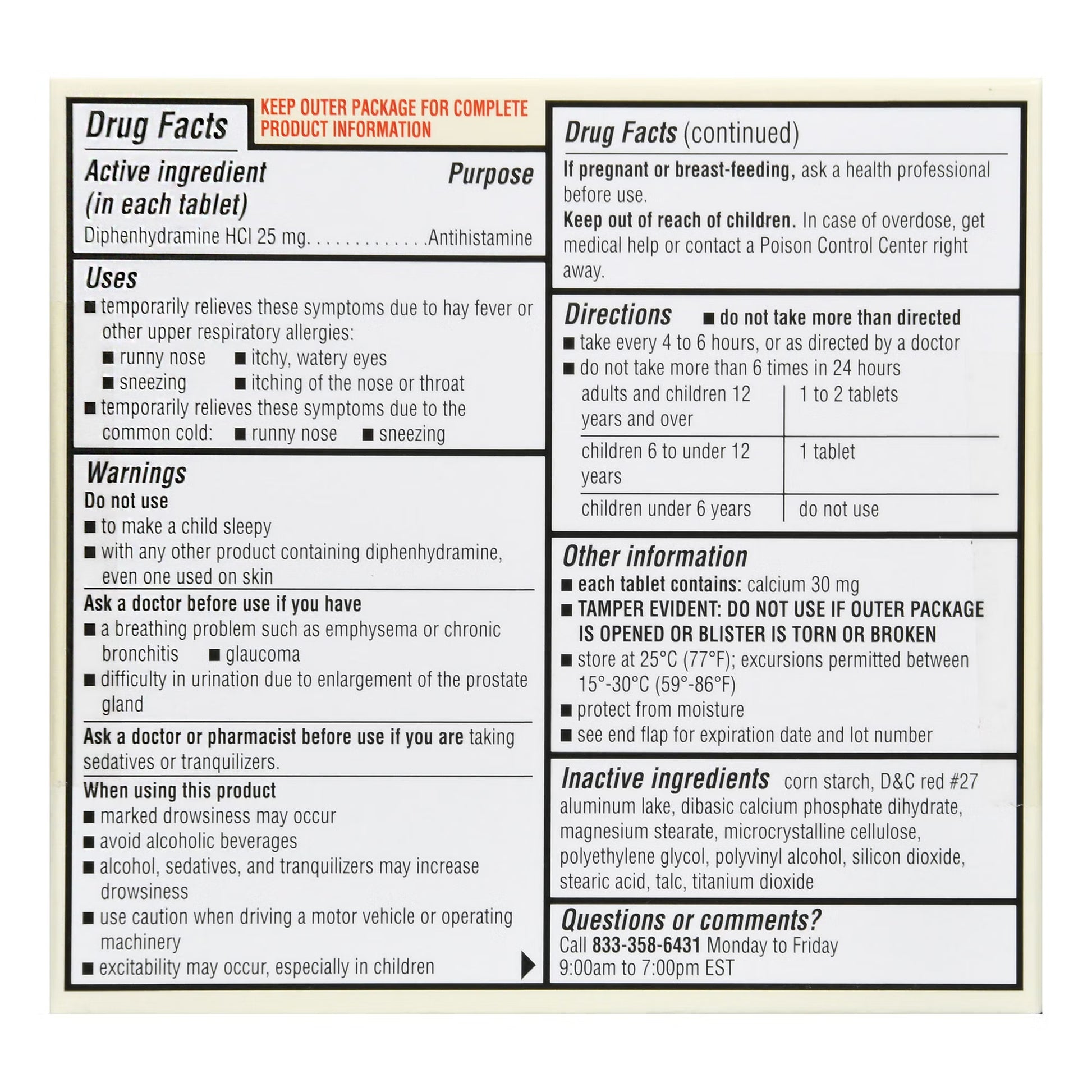Foster & Thrive™ Allergy Relief Diphenhydramine HCl 25 mg Minitabs