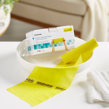 McKesson Exercise Resistance Band, Yellow, 5" x 6 Yard, Extra-Light Resistance